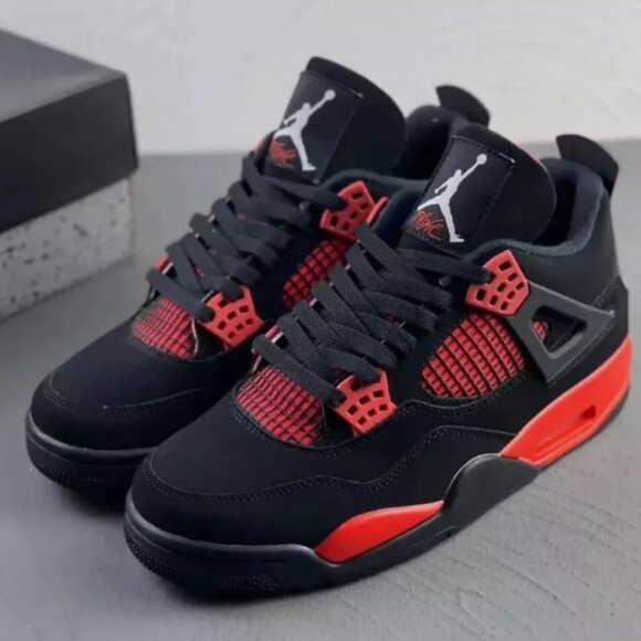 Nike Air Jordan 4 Retro Red Thunder  Men Basketball Shoes - Picture 2 of 6